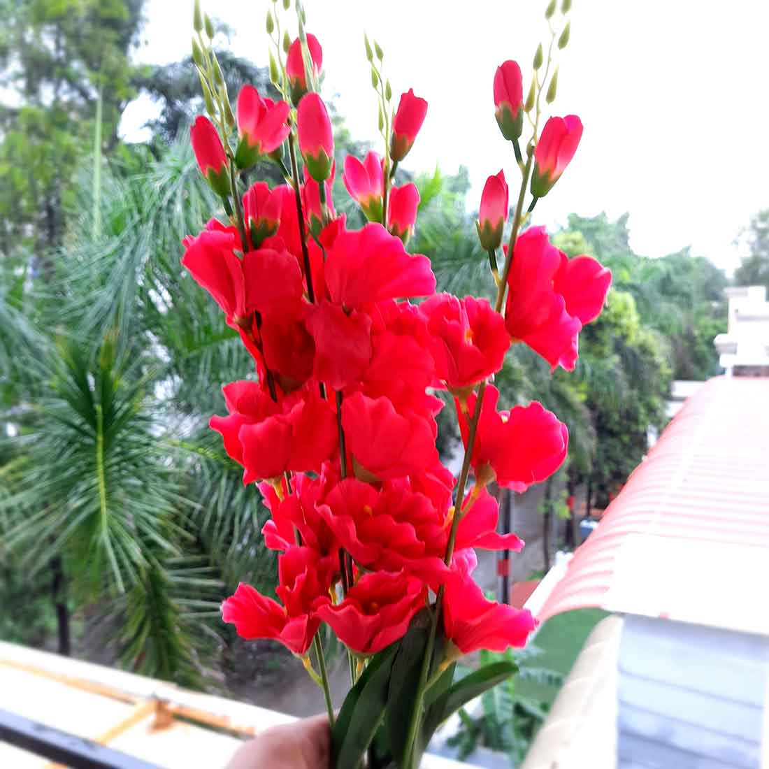 Artificial Flowers Bunch- Apkamart #color_Red