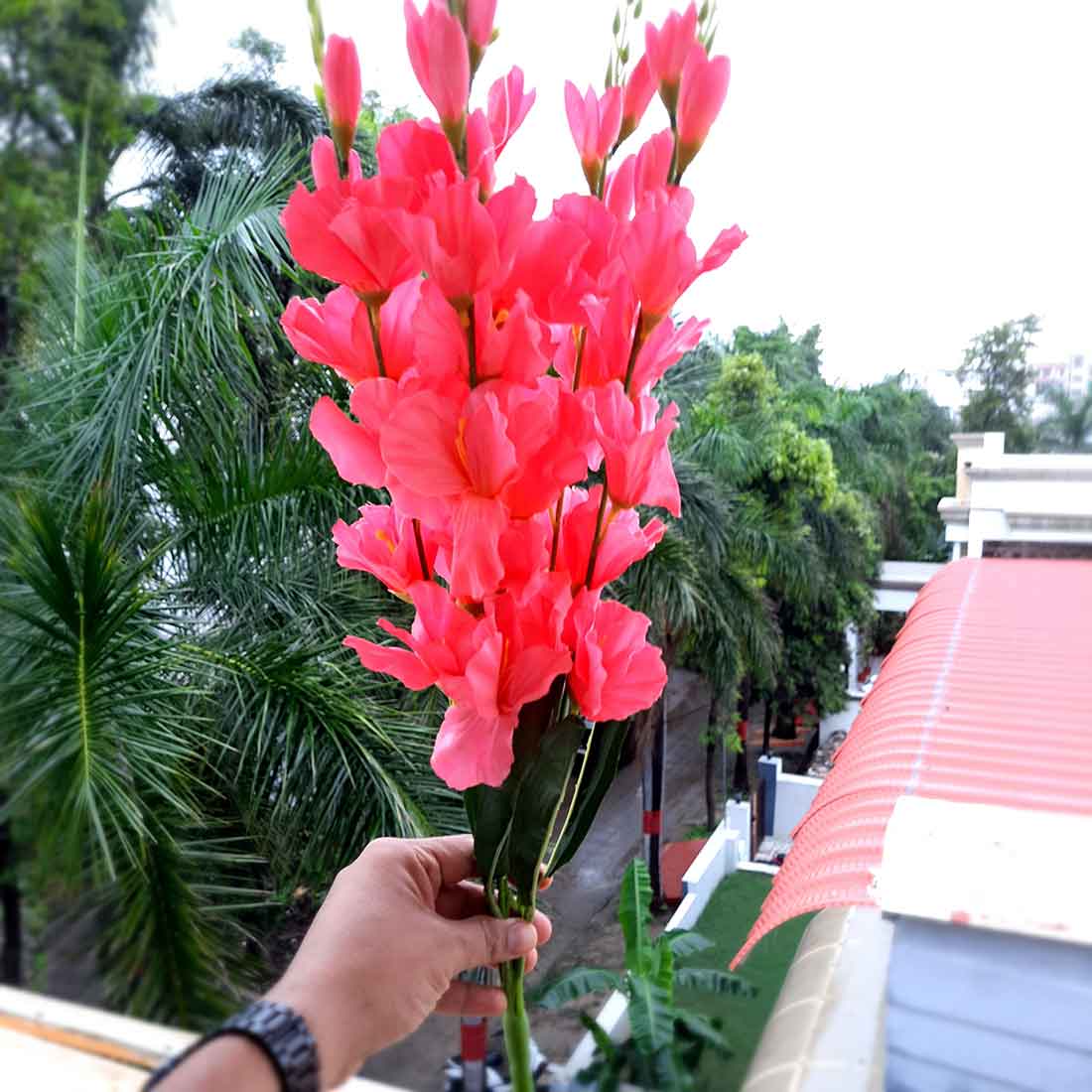 Artificial Flowers Bunch- Apkamart #color_Pink