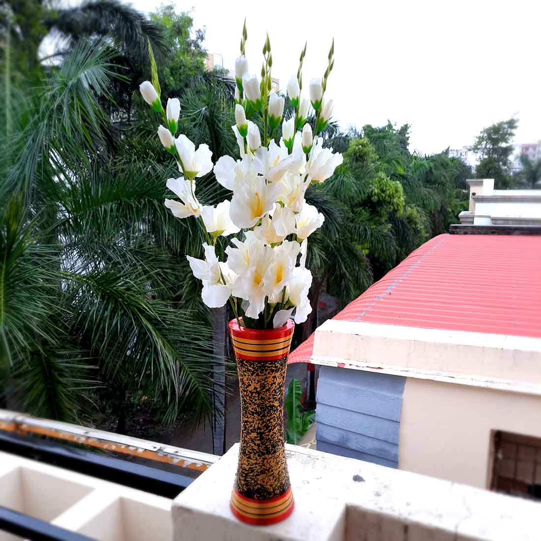 Artificial Flowers Bunch- Apkamart #color_White