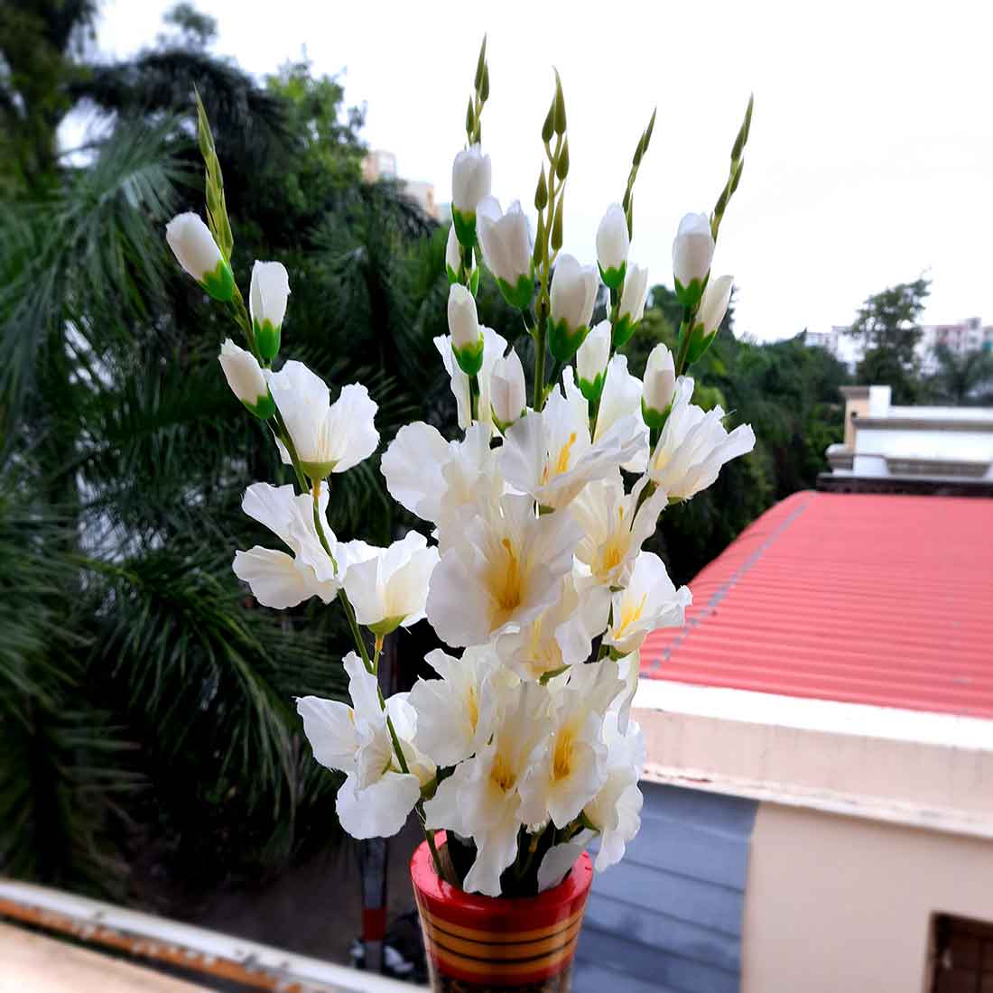 Artificial Flowers Bunch- Apkamart #color_White