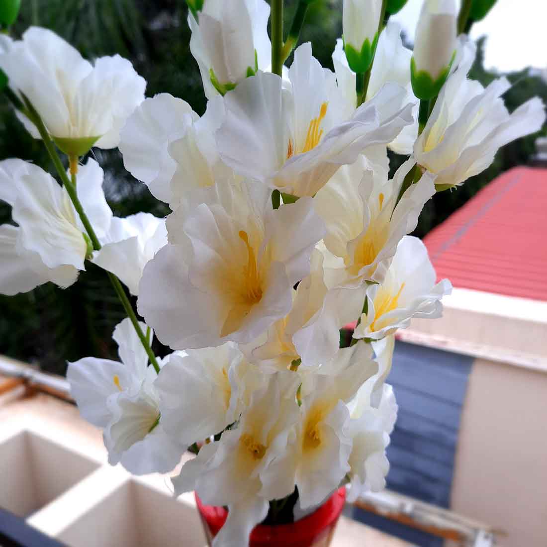 Artificial Flowers Bunch- Apkamart #color_White