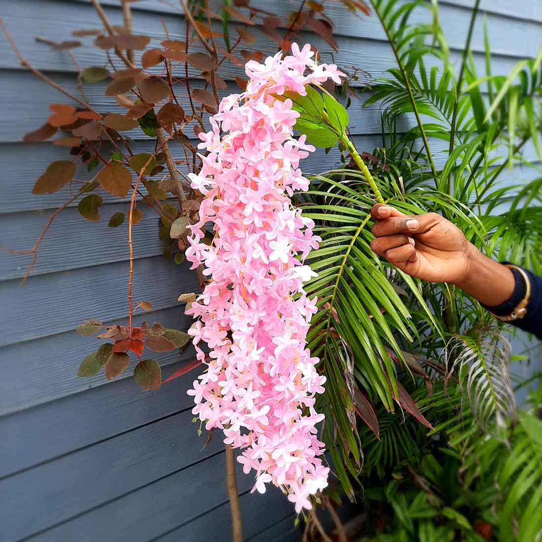Artificial Wall Hanging Plants- Apkamart #color_Light Pink