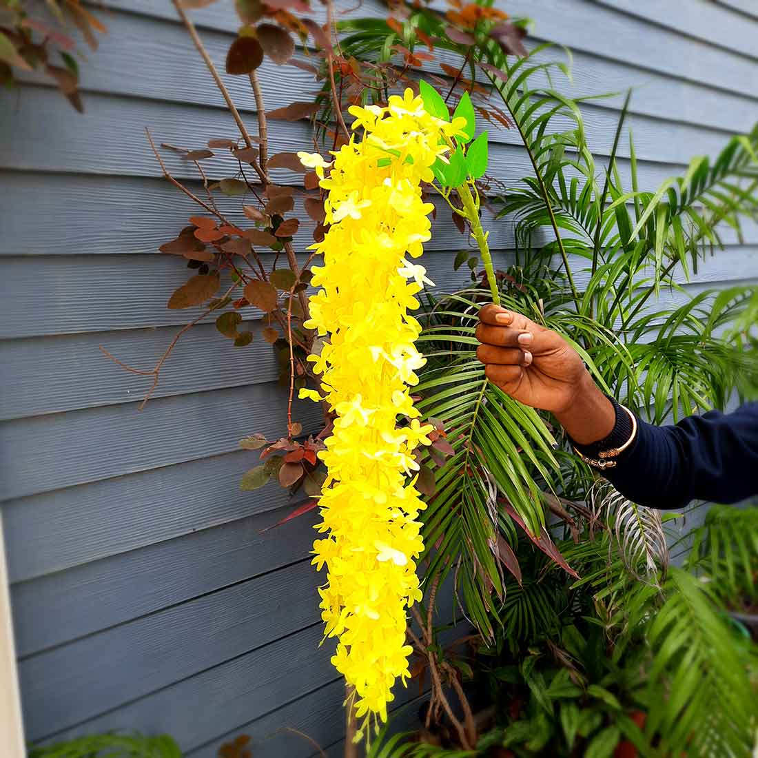 Artificial Wall Hanging Plants- Apkamart #color_Yellow