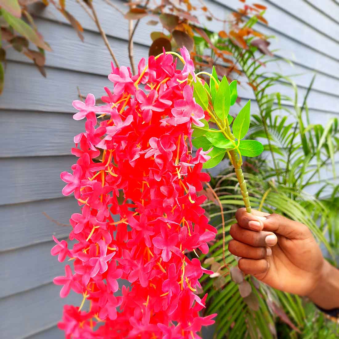 Artificial Wall Hanging Plants- Apkamart #color_Pink