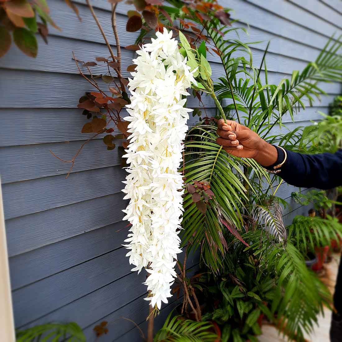 Artificial Wall Hanging Plants- Apkamart #color_White