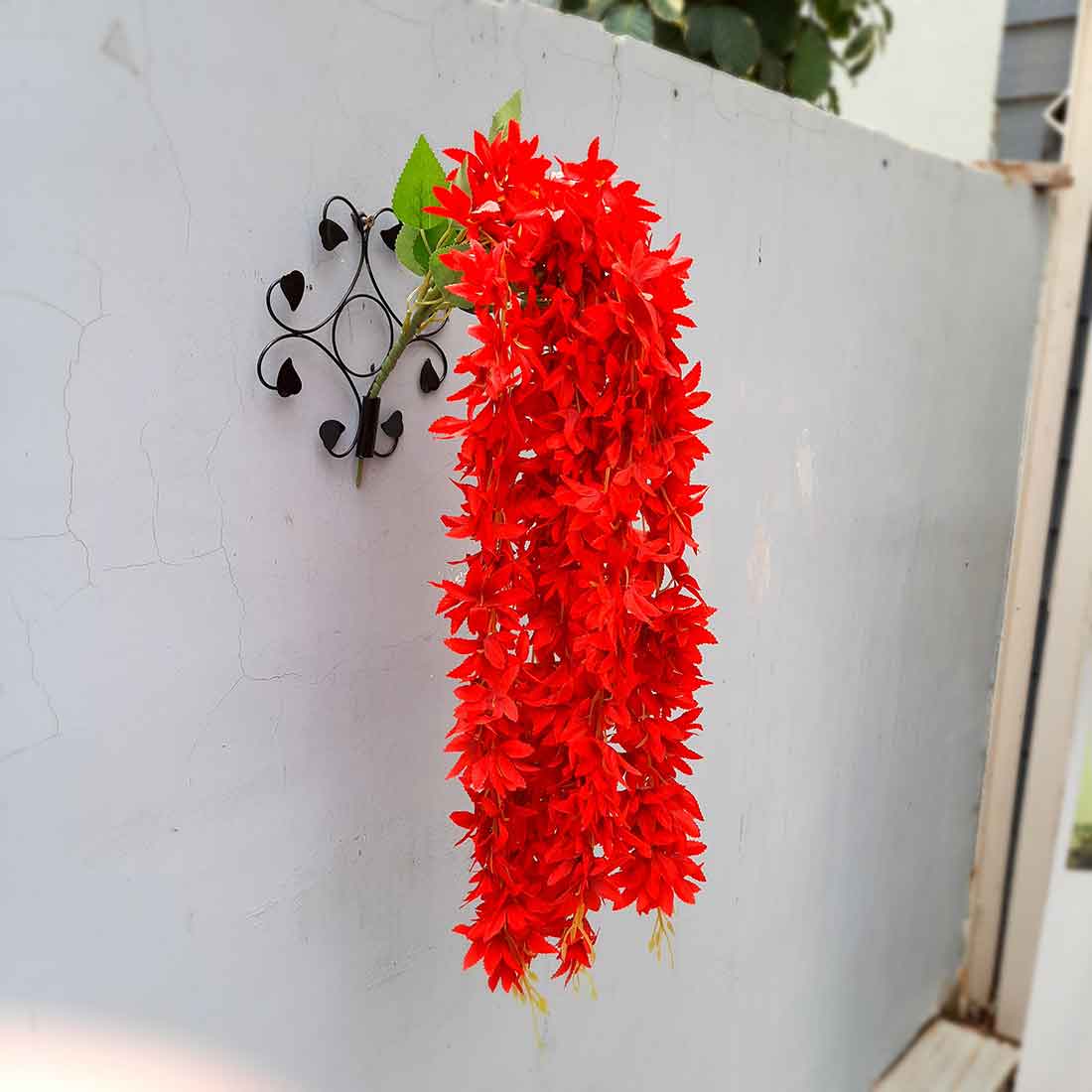 Artificial Wall Hanging Plants- Apkamart #color_Red