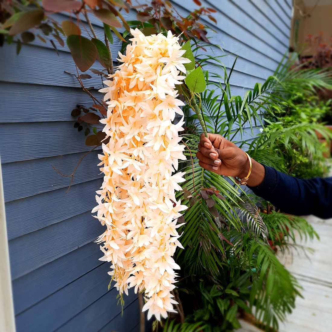 Artificial Wall Hanging Plants- Apkamart #color_Peach