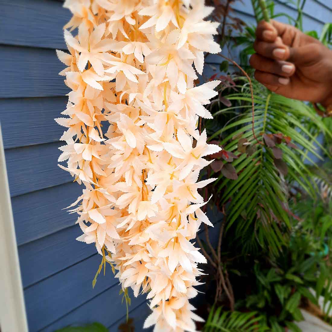 Artificial Wall Hanging Plants- Apkamart #color_Peach