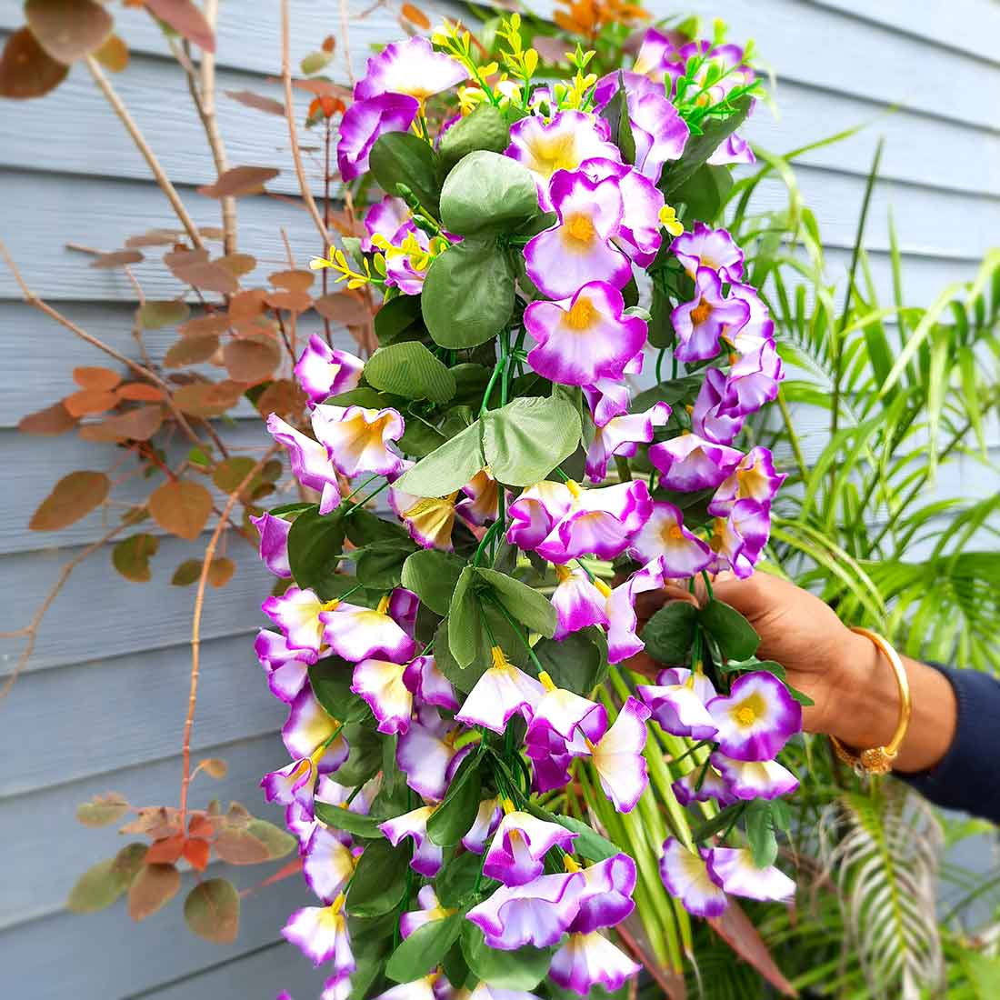 Artificial Wall Hanging Plants- Apkamart #color_Purple