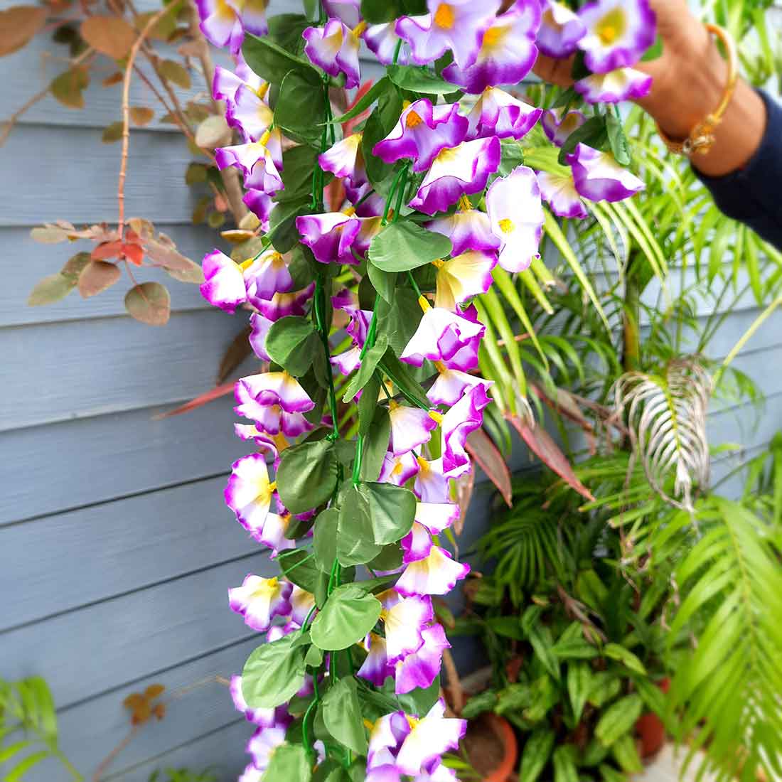 Artificial Wall Hanging Plants- Apkamart #color_Purple