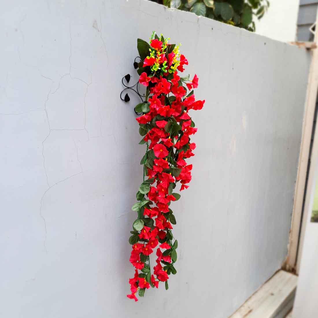 Artificial Wall Hanging Plants- Apkamart #color_Red