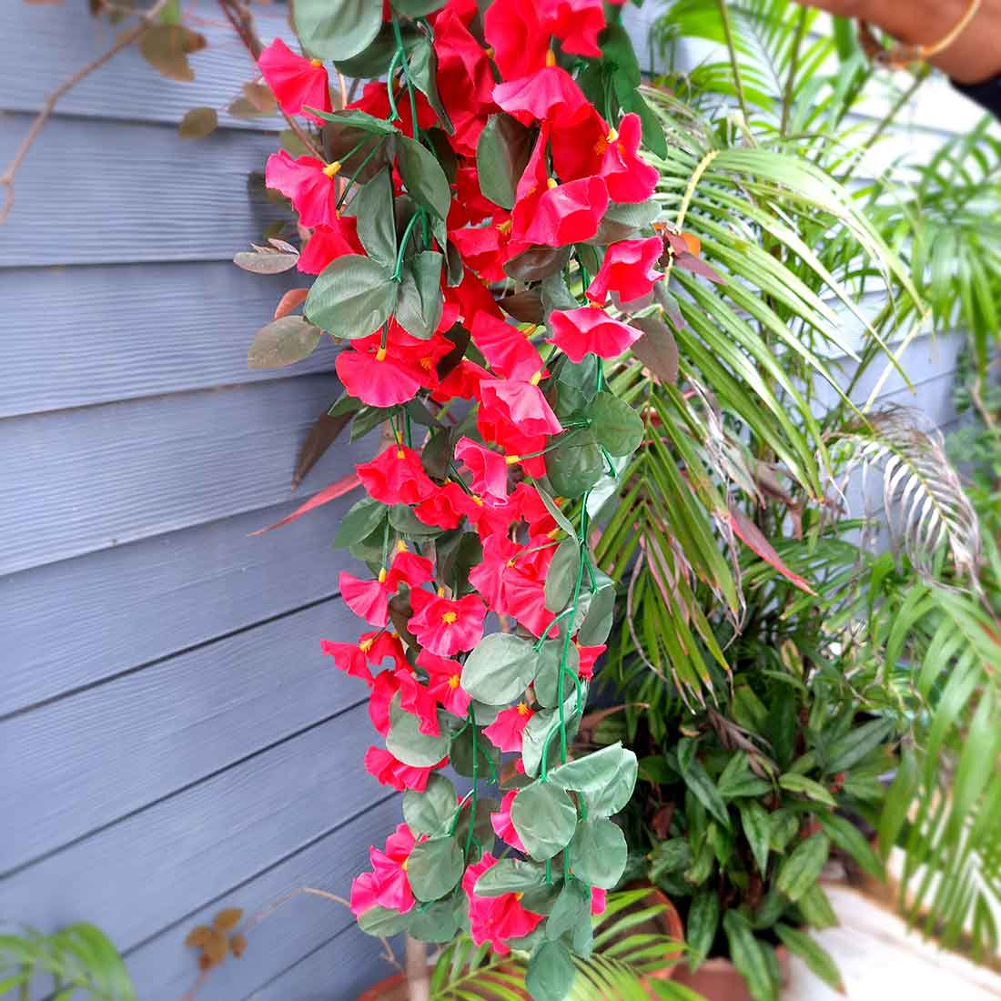 Artificial Wall Hanging Plants- Apkamart #color_Red