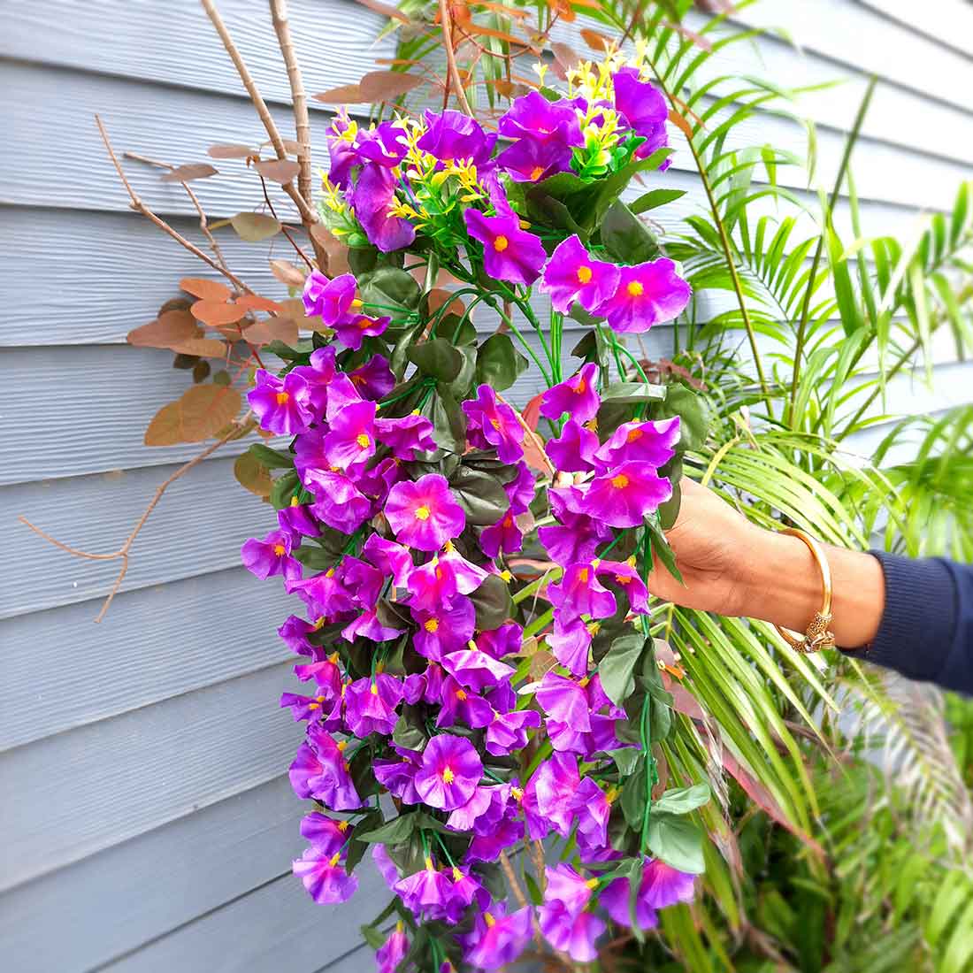 Artificial Wall Hanging Plants- Apkamart #color_Dark Purple