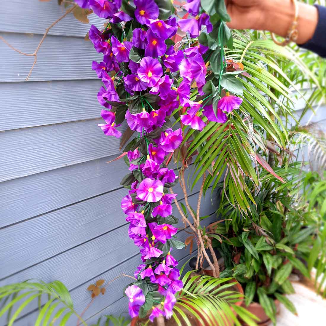 Artificial Wall Hanging Plants- Apkamart #color_Dark Purple