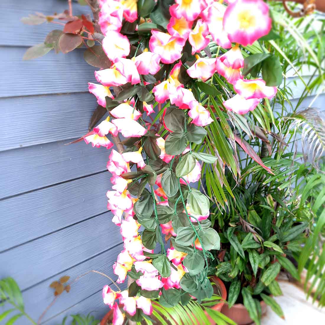 Artificial Wall Hanging Plants- Apkamart #color_Pink