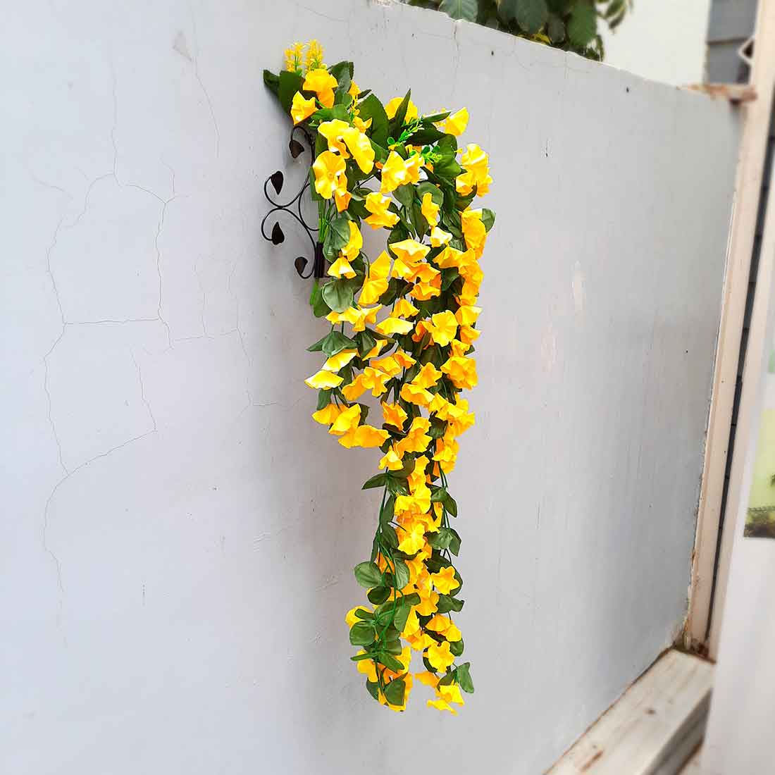 Artificial Wall Hanging Plants- Apkamart #color_Yellow