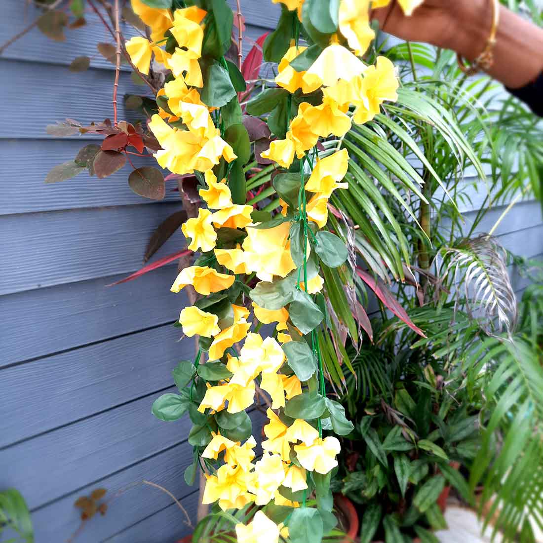 Artificial Wall Hanging Plants- Apkamart #color_Yellow