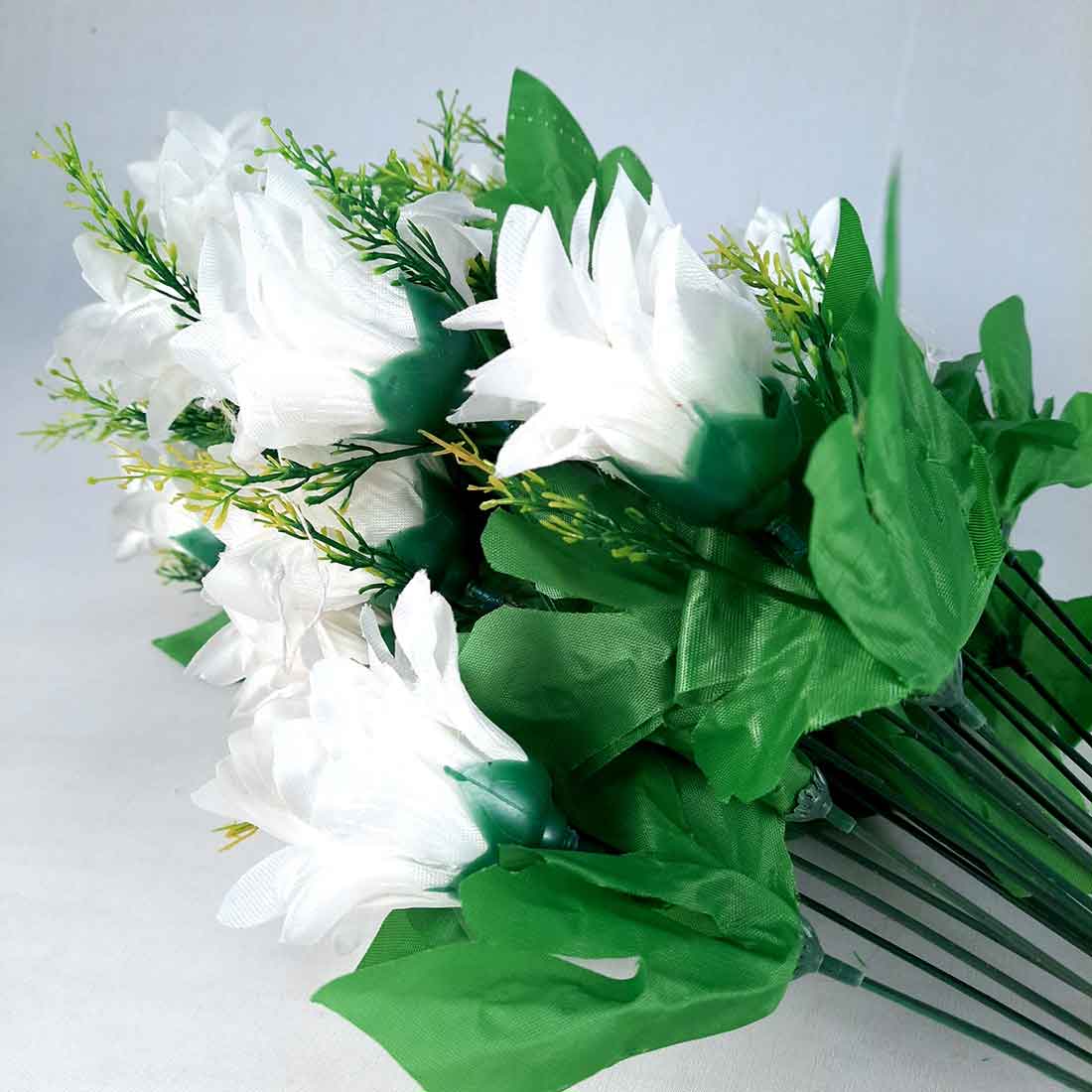 Artificial Flowers Bunch- Apkamart #color_White -2