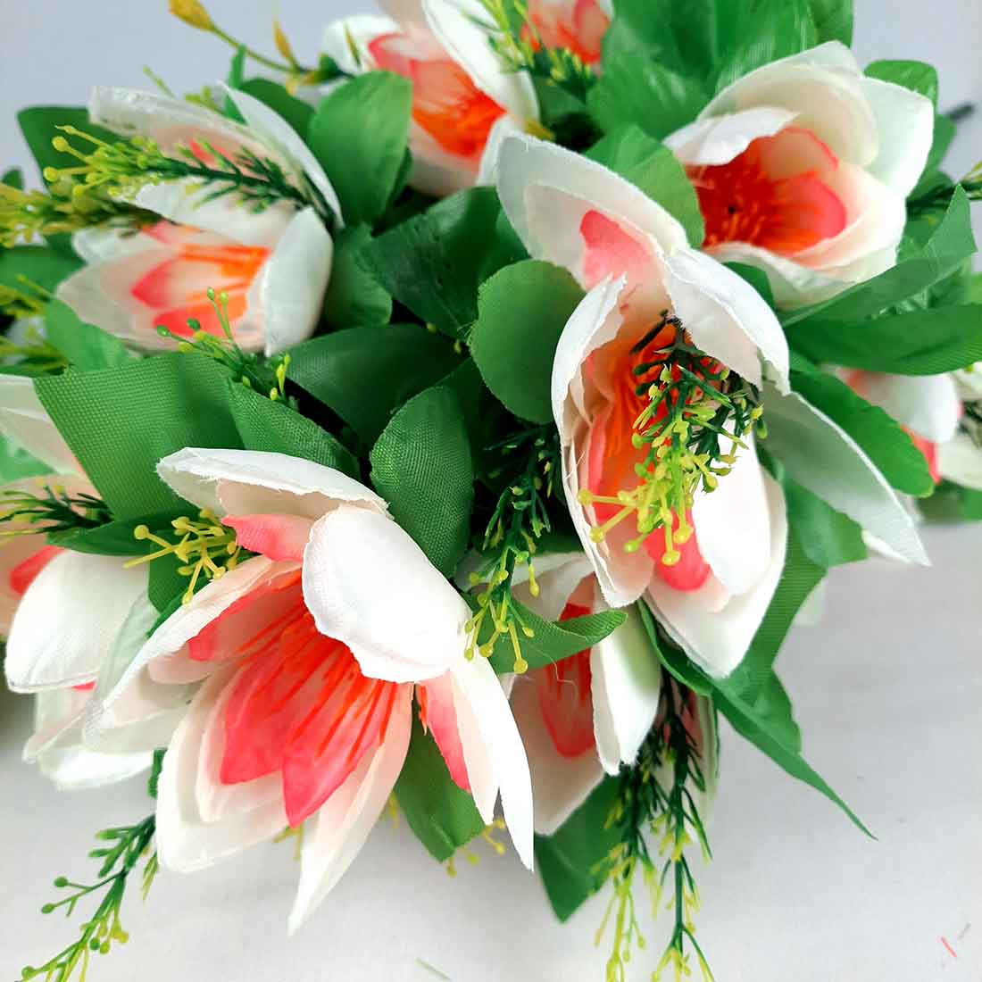 Artificial Flowers Bunch- Apkamart #color_White
