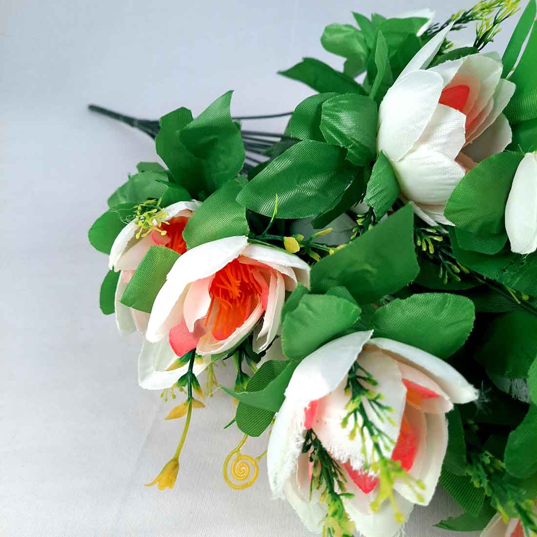 Artificial Flowers Bunch- Apkamart #color_White