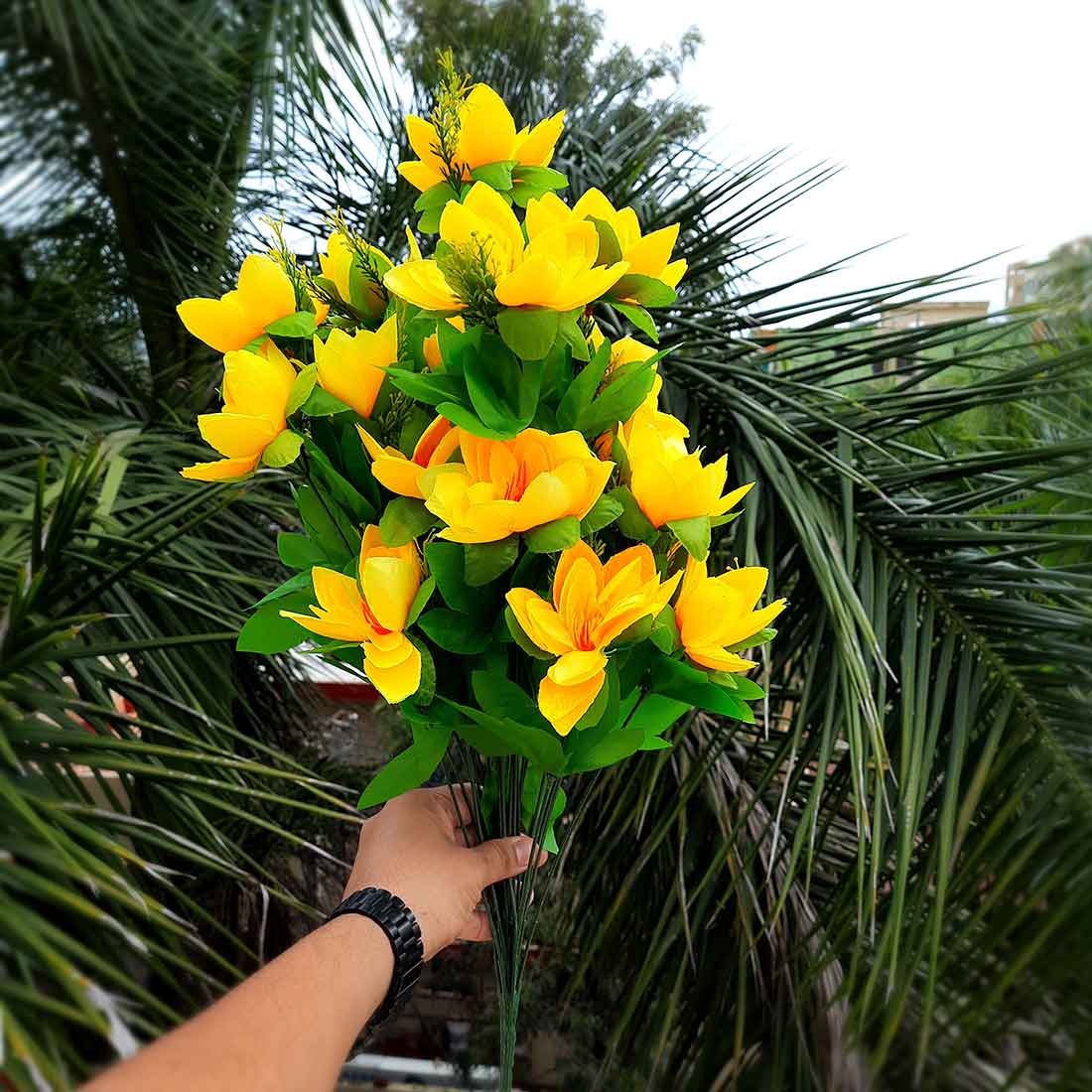 Artificial Flowers Bunch- Apkamart #color_Yellow