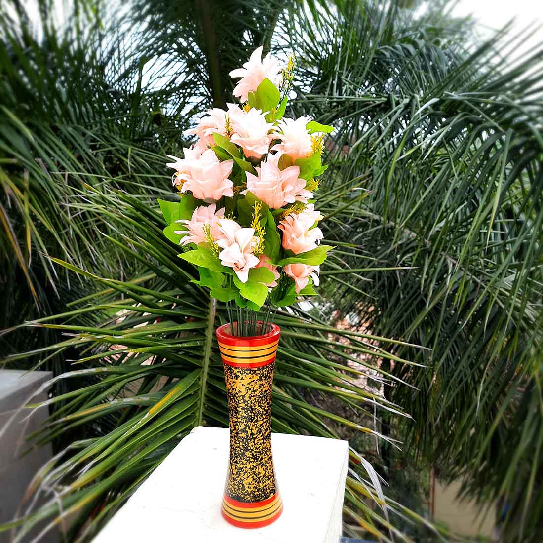 Artificial Flowers Bunch- Apkamart #color_Peach