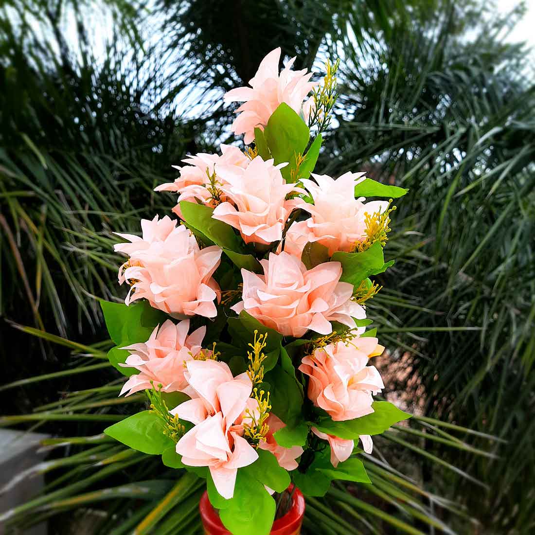 Artificial Flowers Bunch- Apkamart #color_Peach