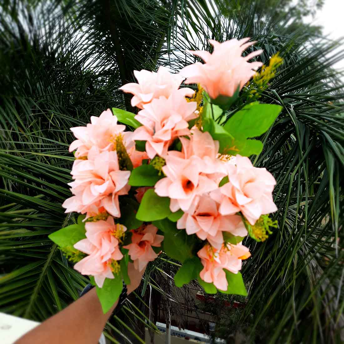 Artificial Flowers Bunch- Apkamart #color_Peach