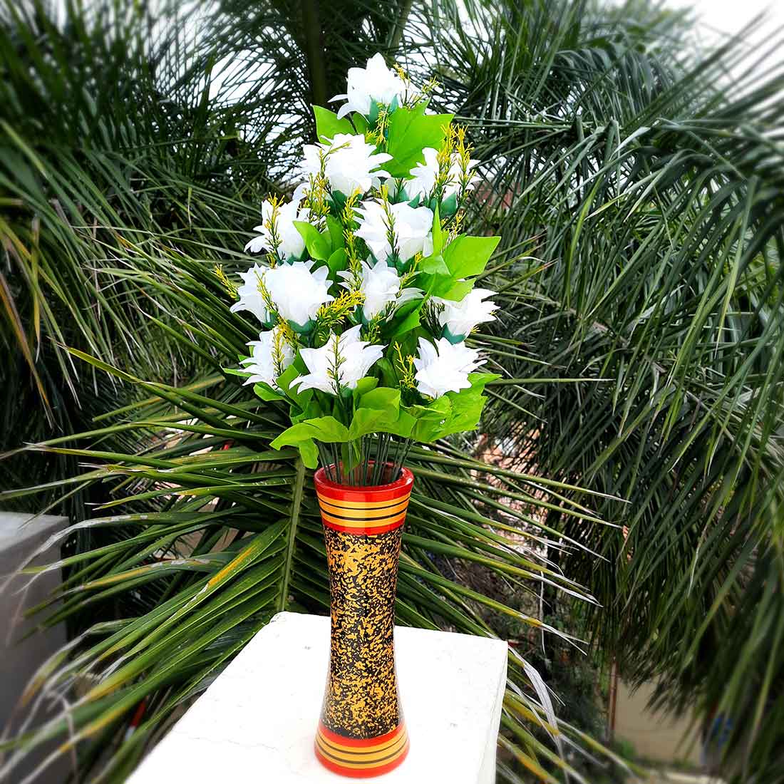 Artificial Flowers Bunch- Apkamart #color_White -2