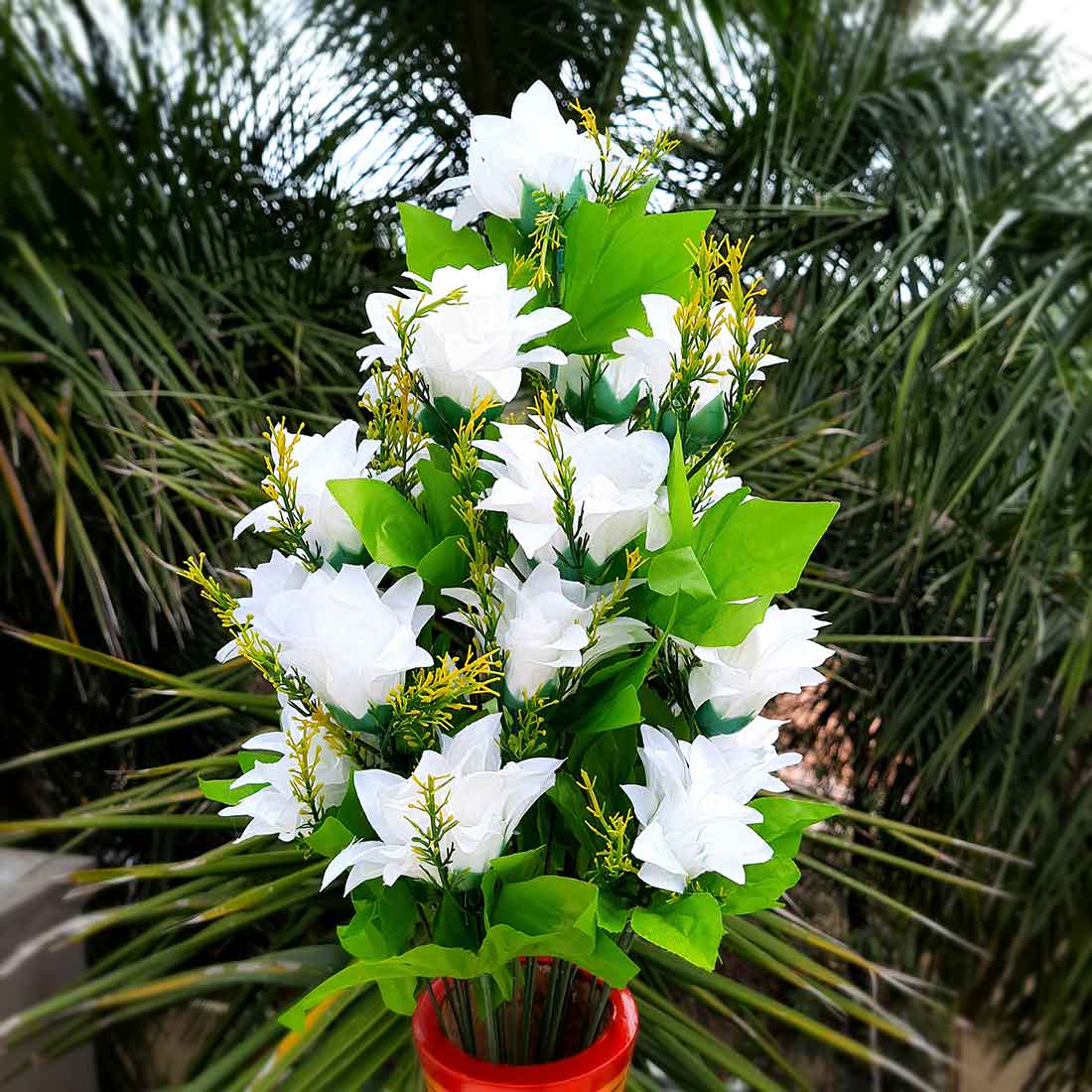 Artificial Flowers Bunch- Apkamart #color_White -2