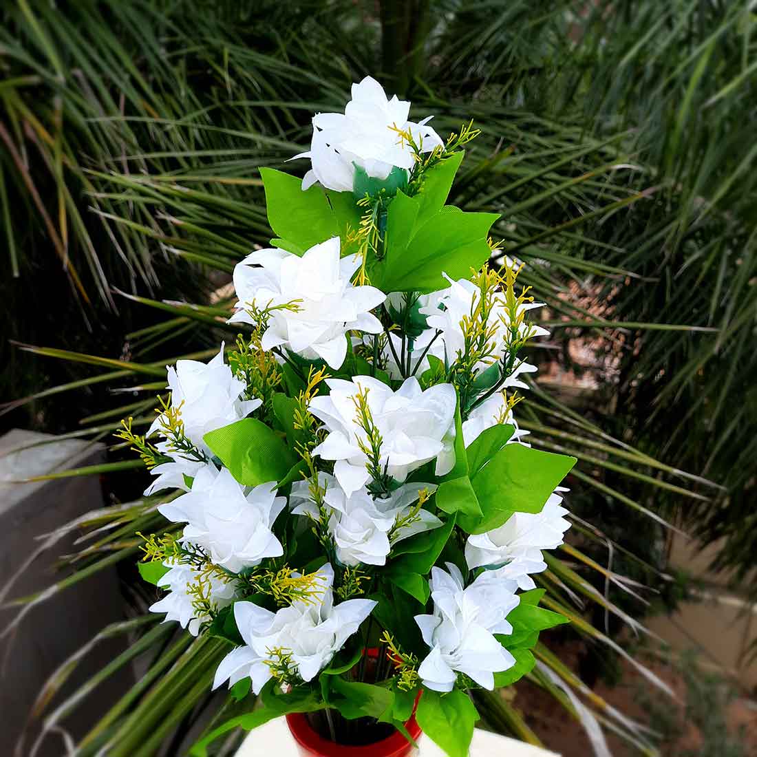 Artificial Flowers Bunch- Apkamart #color_White -2