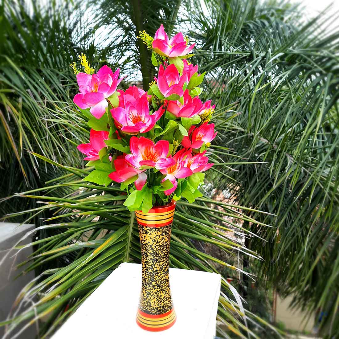 Artificial Flowers Bunch- Apkamart #color_Pink & White