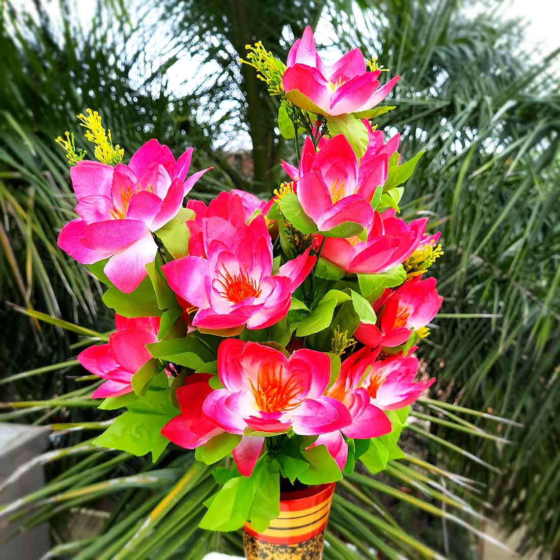 Artificial Flowers Bunch- Apkamart #color_Pink & White