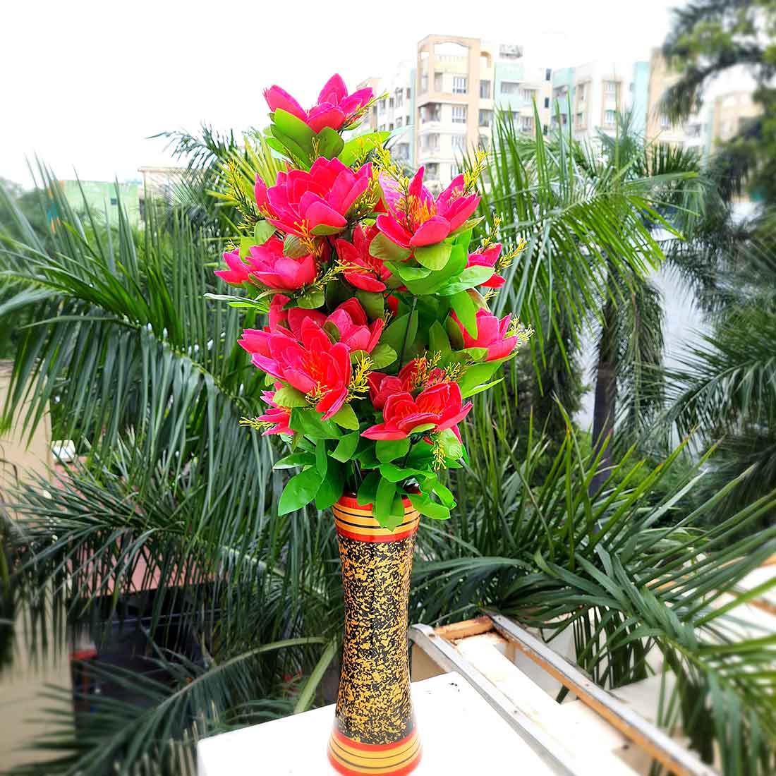 Artificial Flowers Bunch- Apkamart #color_Pink