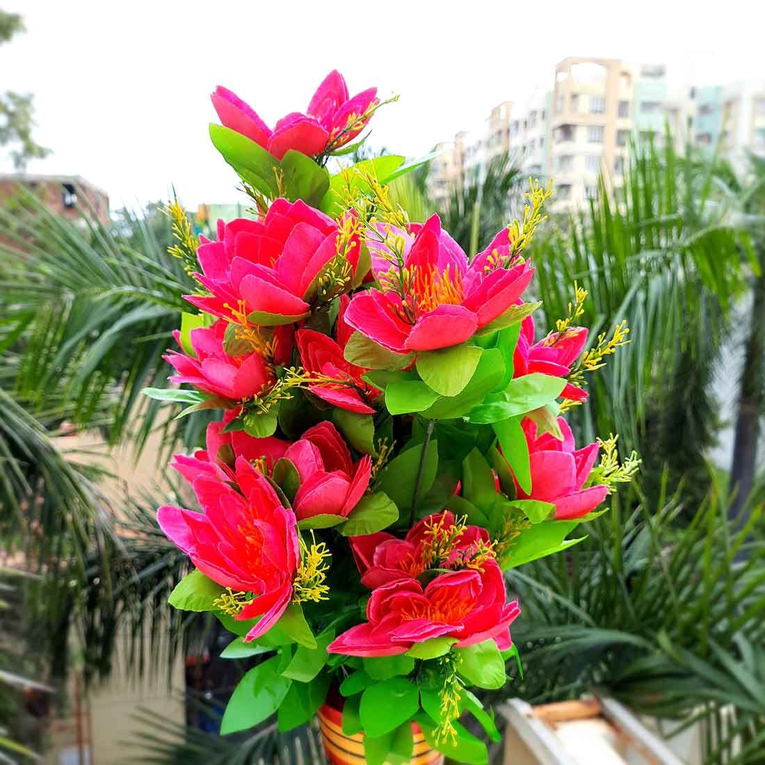 Artificial Flowers Bunch- Apkamart #color_Pink