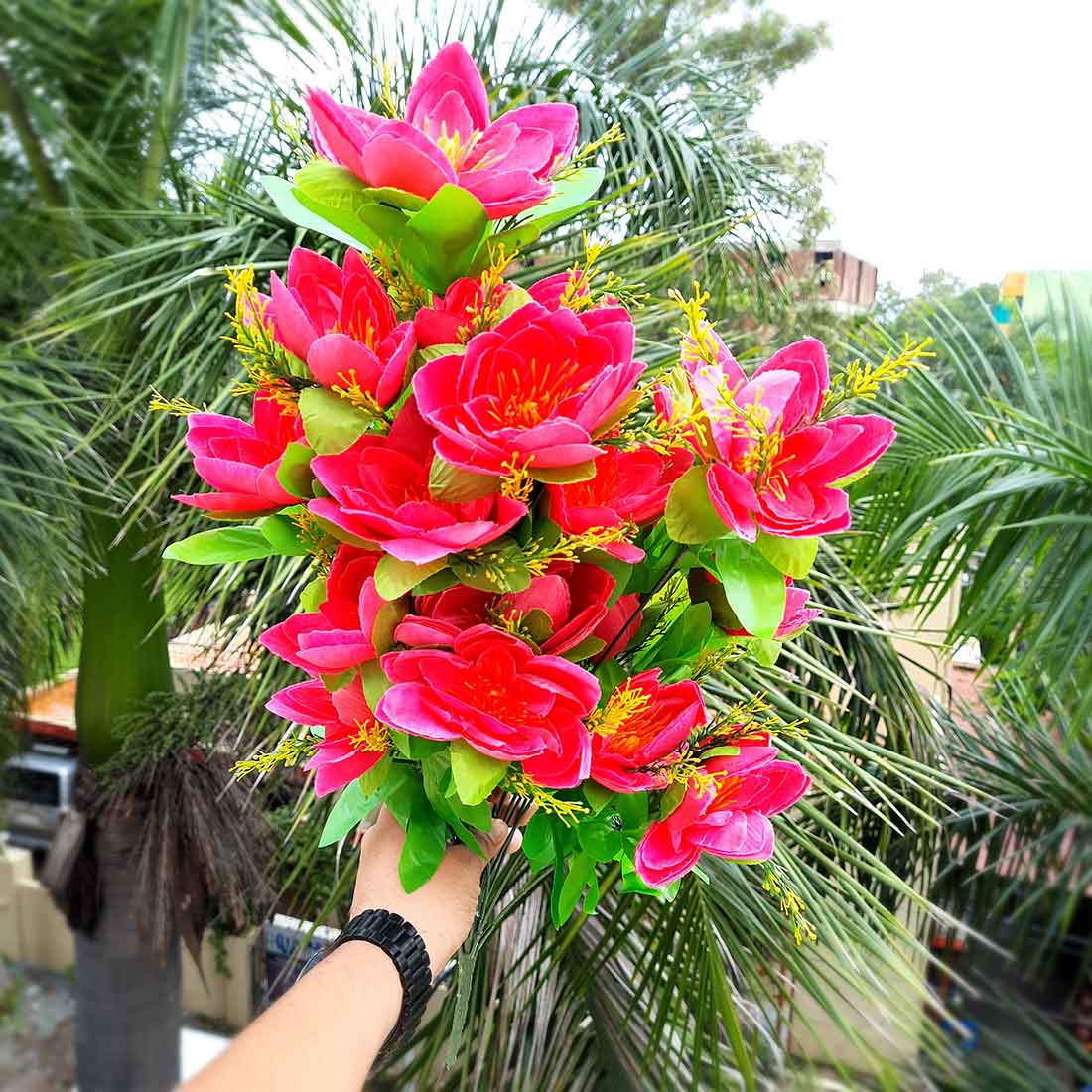 Artificial Flowers Bunch- Apkamart #color_Pink