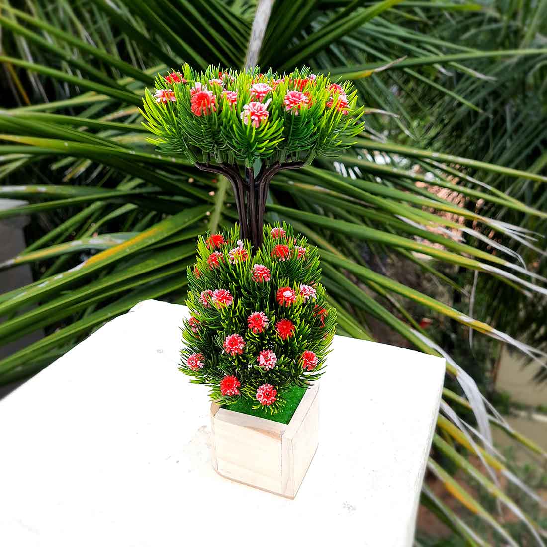 Artificial Plant with Pot- Apkamart #color_Dark Pink