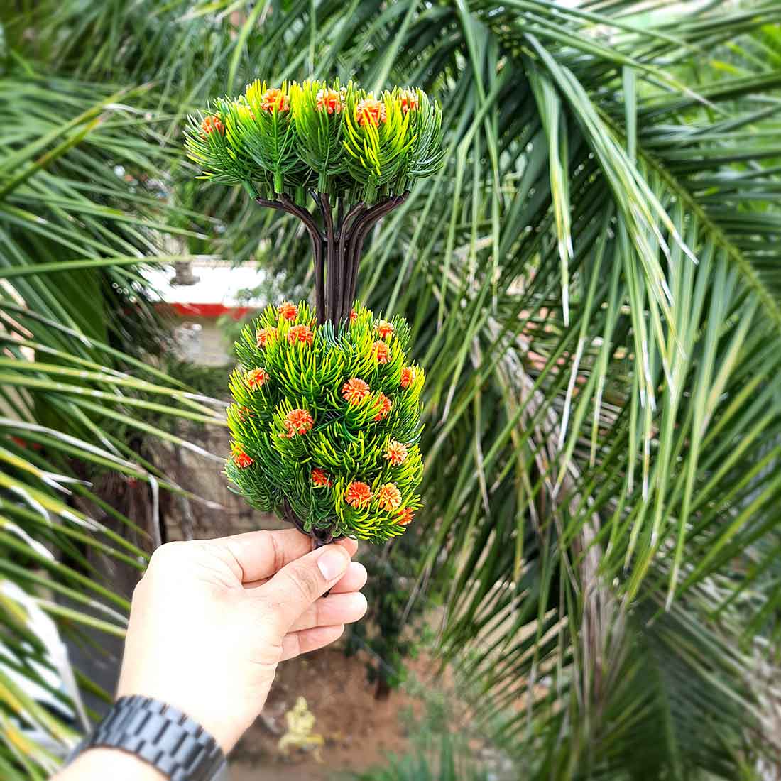 Artificial Plant with Pot- Apkamart #color_Orange