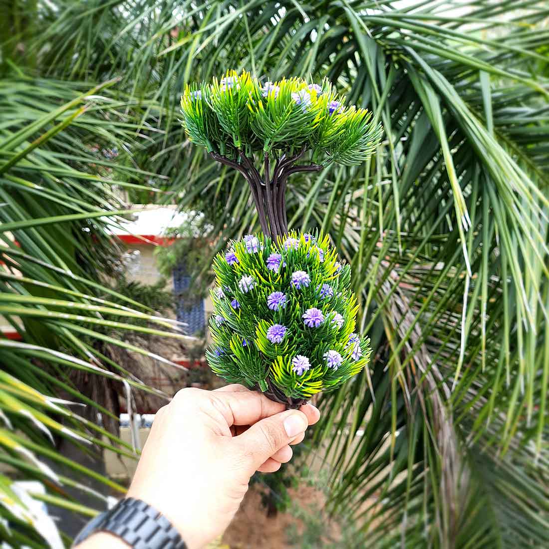 Artificial Plant with Pot- Apkamart #color_Purple