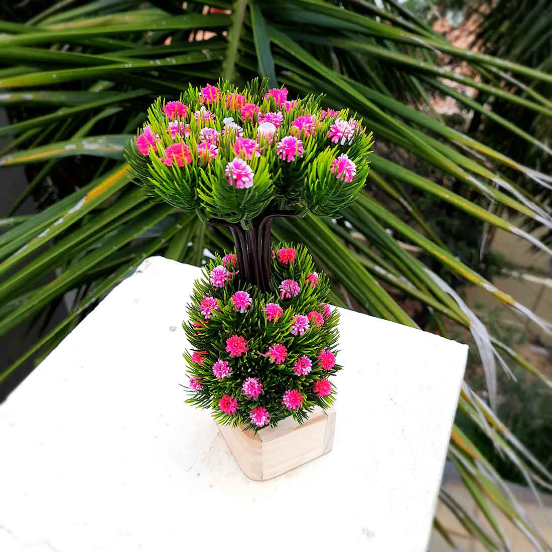 Artificial Plant with Pot- Apkamart #color_Pink
