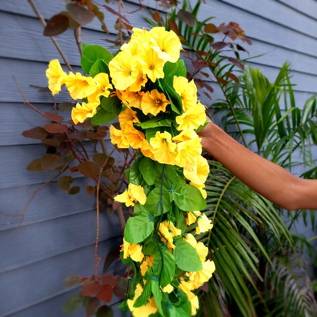 Artificial Wall Hanging Plants- Apkamart #color_Yellow