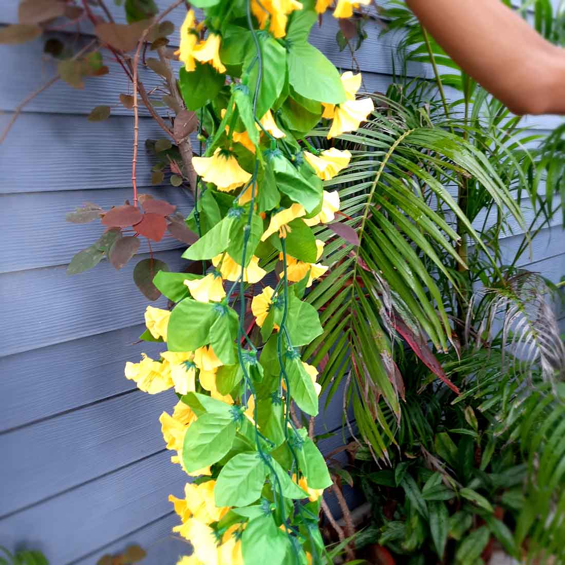 Artificial Wall Hanging Plants- Apkamart #color_Yellow