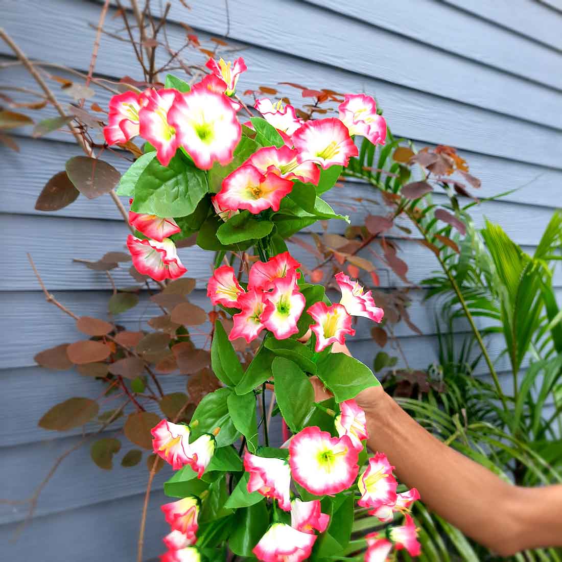 Artificial Wall Hanging Plants- Apkamart #color_Pink