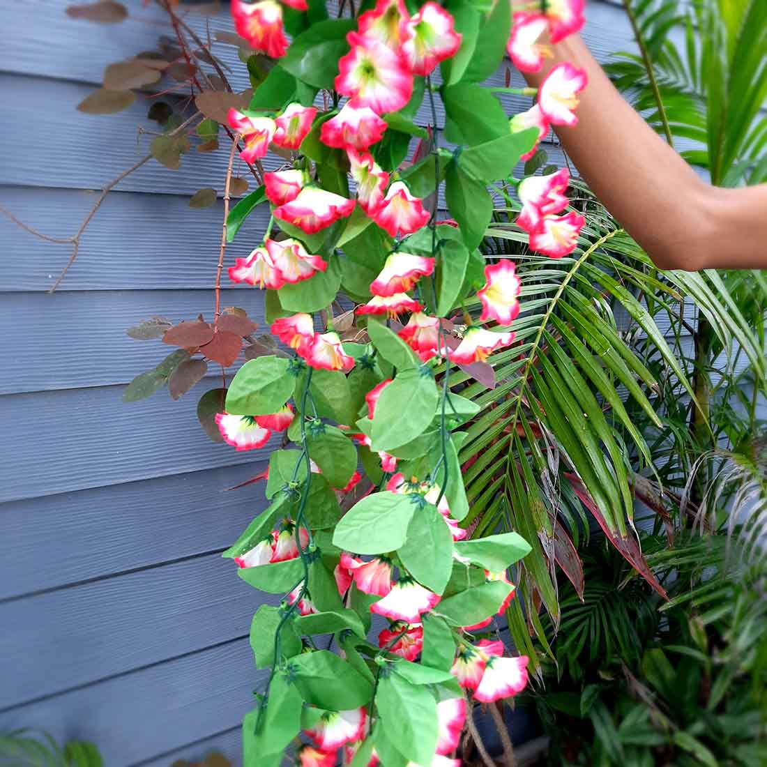 Artificial Wall Hanging Plants- Apkamart #color_Pink