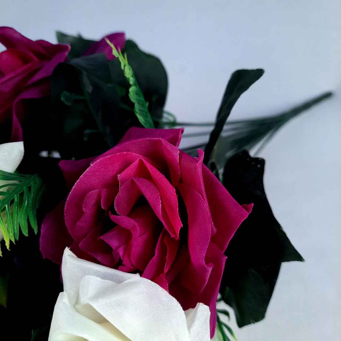 Artificial Flowers Bunch- Apkamart #color_White & Purple