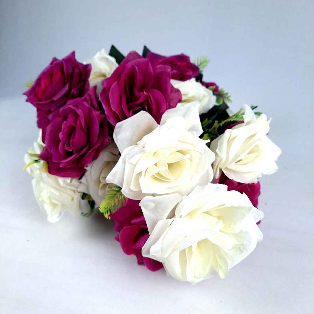 Artificial Flowers Bunch- Apkamart #color_White & Purple