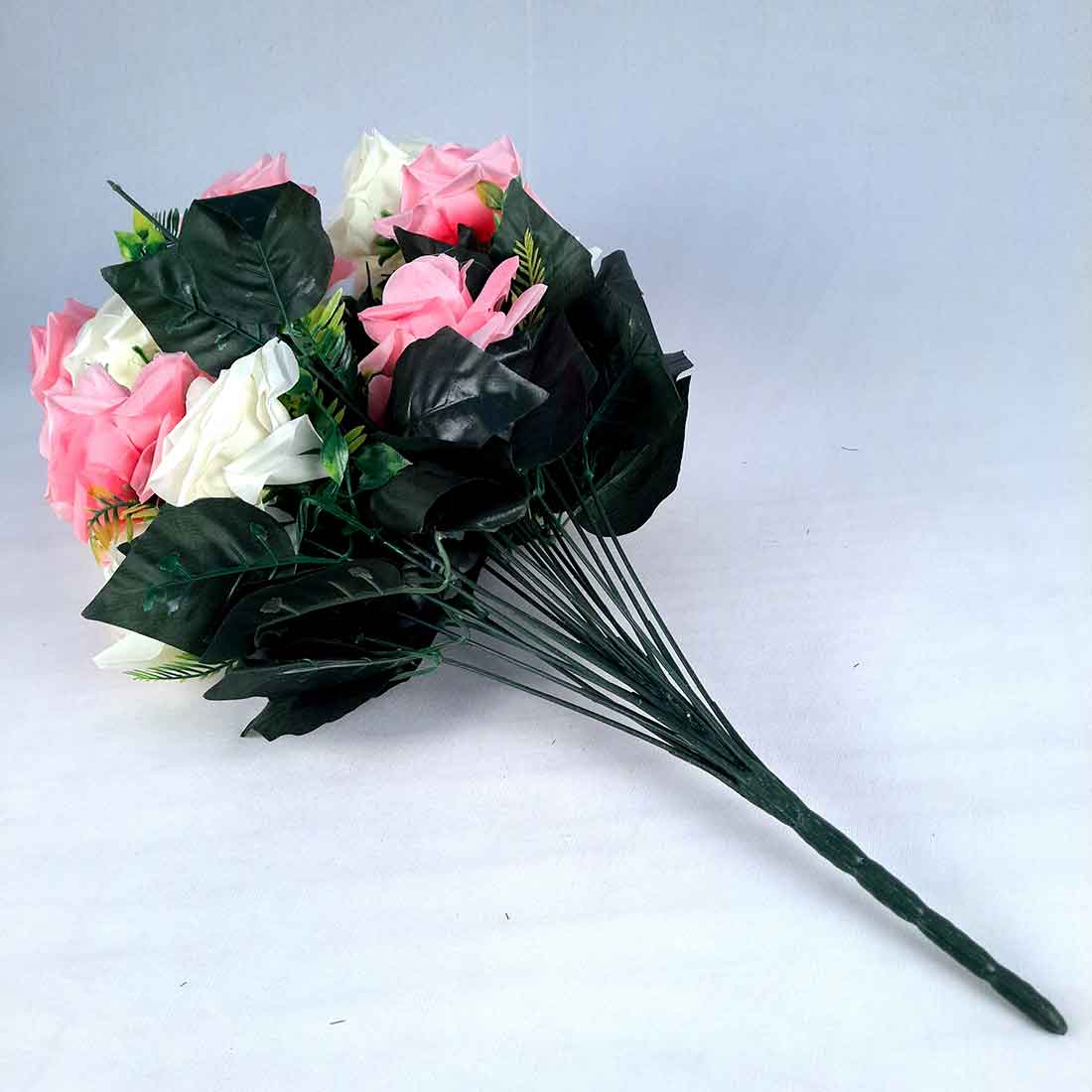 Artificial Flowers Bunch- Apkamart #color_White & Pink