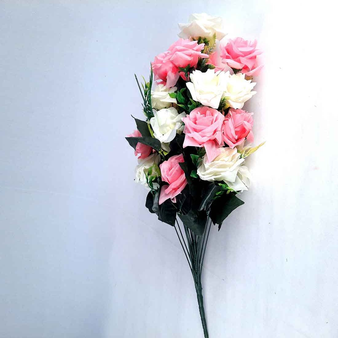 Artificial Flowers Bunch- Apkamart #color_White & Pink