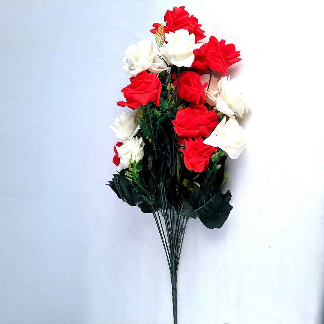 Artificial Flowers Bunch- Apkamart #color_Red & White