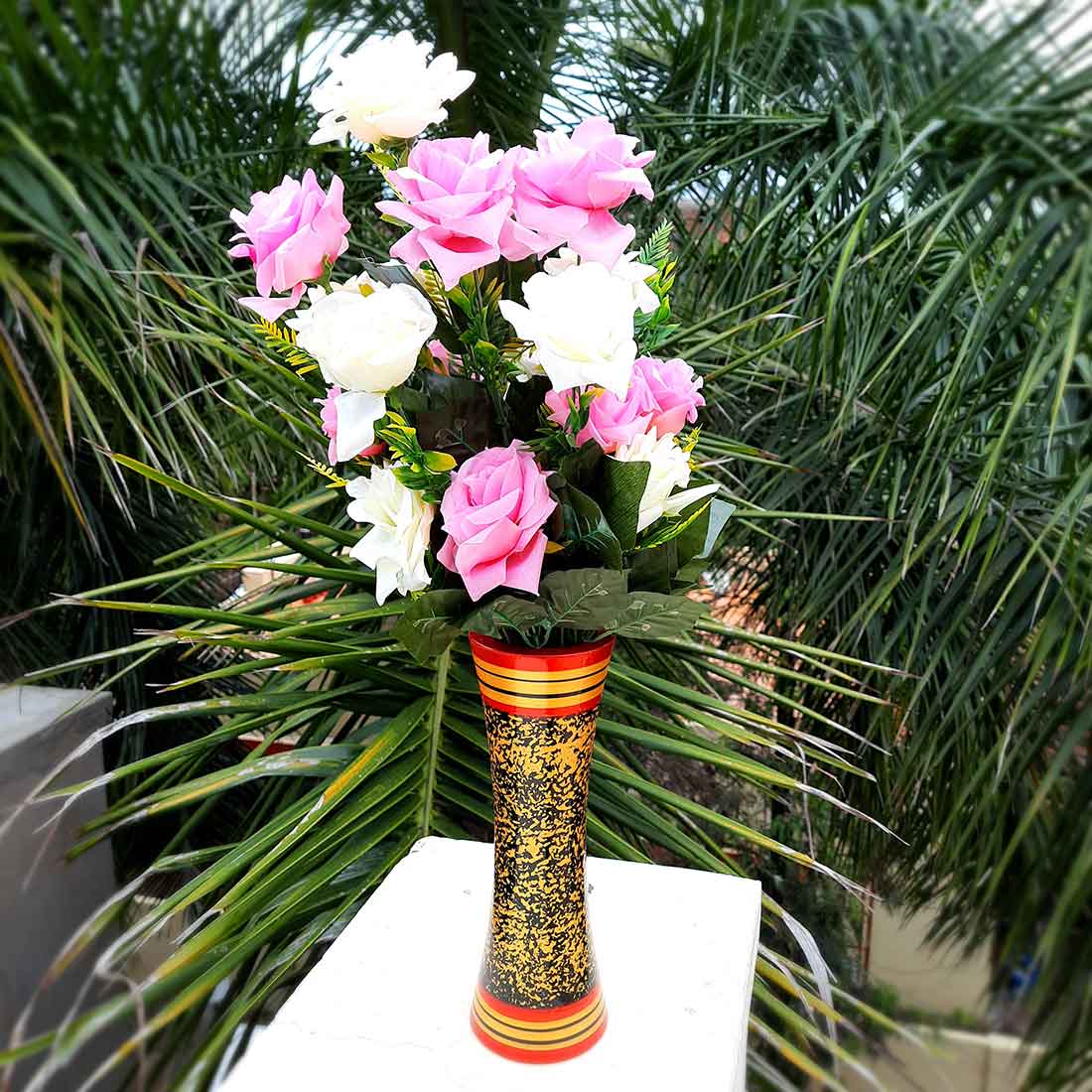 Artificial Flowers Bunch- Apkamart #color_White & Pink